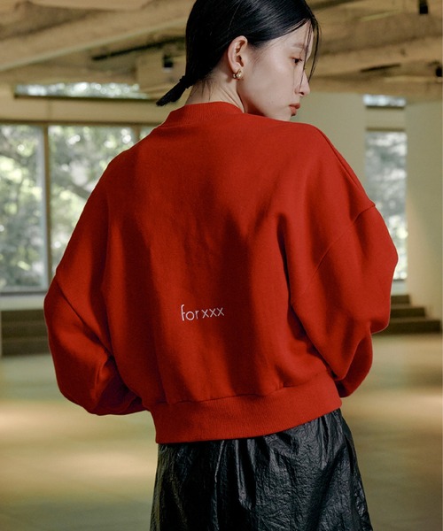 Stylevoice for xxx(スタイルヴォイスフォー)の「バックロゴ裏毛プルオーバー(スウェット・レディース・レッド/グレー/ブラック・FREE)」の3枚目の写真