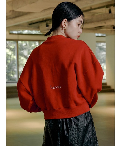 Stylevoice for xxx(スタイルヴォイスフォー)の「バックロゴ裏毛プルオーバー(スウェット・レディース・レッド/グレー/ブラック・FREE)」の4枚目の写真