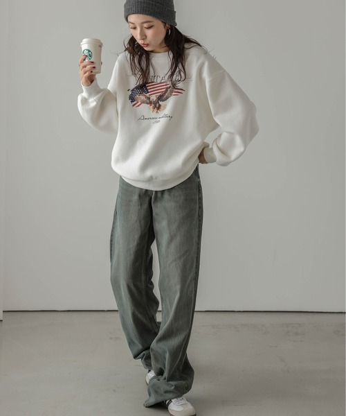 SUGAR BISKET(シュガービスケット)の「裏起毛プリントトップス(スウェット・レディース・杢グレー/ブラック/ホワイト・フリー)」の14枚目の写真