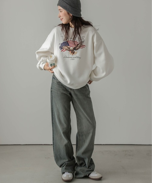 SUGAR BISKET(シュガービスケット)の「裏起毛プリントトップス(スウェット・レディース・杢グレー/ブラック/ホワイト・フリー)」の15枚目の写真