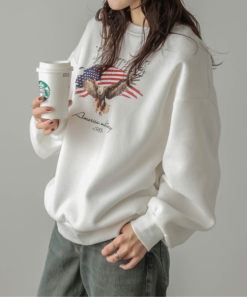 SUGAR BISKET(シュガービスケット)の「裏起毛プリントトップス(スウェット・レディース・杢グレー/ブラック/ホワイト・フリー)」の13枚目の写真