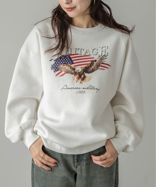 SUGAR BISKET(シュガービスケット)の「裏起毛プリントトップス(スウェット・レディース・杢グレー/ブラック/ホワイト・フリー)」の12枚目の写真