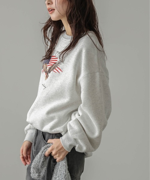 SUGAR BISKET(シュガービスケット)の「裏起毛プリントトップス(スウェット・レディース・杢グレー/ブラック/ホワイト・フリー)」の7枚目の写真