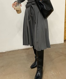 CREARE -LINO-（クレアーレリノ）の「＜レディース商品＞ミディ丈 プリーツスカート／リボン（スカート）」