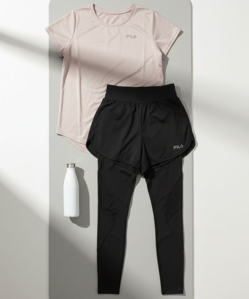 FILA(フィラ)の「【FILA/フィラ】レディース水陸両用コンプレッション2点セット フィットネスウェアセット レギンス付きセット水着 ヨガウェア ピラティス トレーニングウェア(水着・レディース・ミント/グレイッシュベージュ/ブラック・MEDIUM/XX-LARGE/LARGE/X-LARGE)」の3枚目の写真