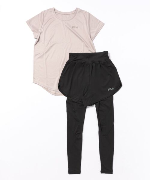 FILA(フィラ)の「【FILA/フィラ】レディース水陸両用コンプレッション2点セット フィットネスウェアセット レギンス付きセット水着 ヨガウェア ピラティス トレーニングウェア(水着・レディース・ミント/グレイッシュベージュ/ブラック・MEDIUM/XX-LARGE/LARGE/X-LARGE)」の5枚目の写真