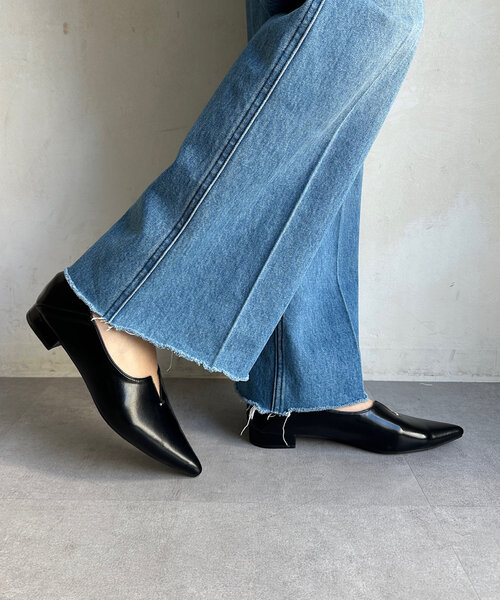 【WEB限定】ソフトVカットヒールパンプス（ブーツ）｜DouDou（ドゥドゥ）