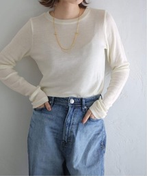 《追加》【洗える】ウールテレコクルーネックカットソー