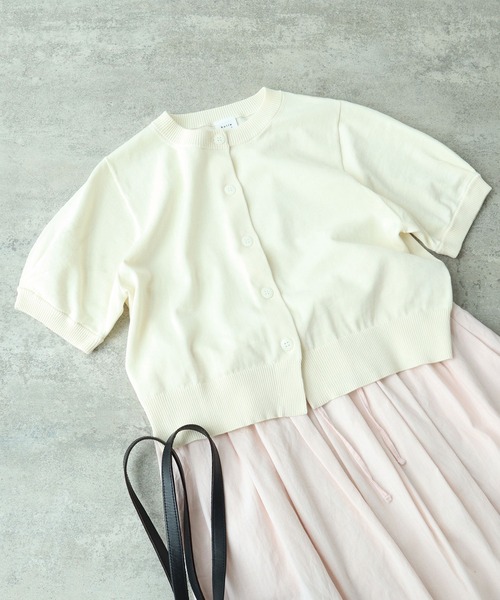 bulle de savon（ビュルデサボン）の「COOL POTTER 半袖カーディガン（カーディガン/ボレロ・レディース・レッド/ブラック/アイボリー・FREE）」の2枚目の写真