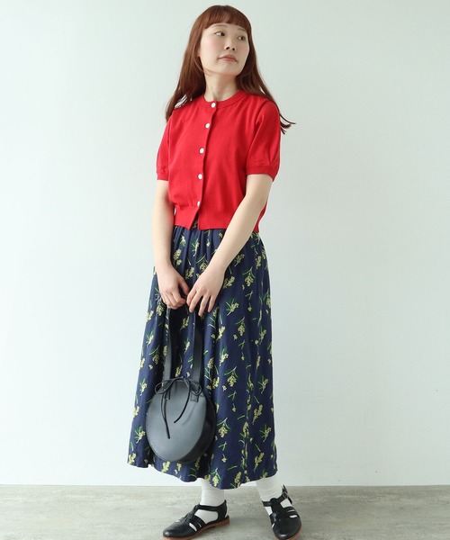 bulle de savon（ビュルデサボン）の「COOL POTTER 半袖カーディガン（カーディガン/ボレロ・レディース・レッド/ブラック/アイボリー・FREE）」の9枚目の写真