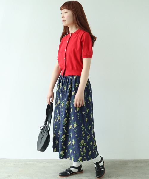 bulle de savon（ビュルデサボン）の「COOL POTTER 半袖カーディガン（カーディガン/ボレロ・レディース・レッド/ブラック/アイボリー・FREE）」の10枚目の写真