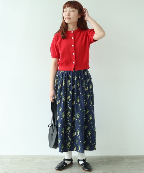 bulle de savon（ビュルデサボン）の「COOL POTTER 半袖カーディガン（カーディガン/ボレロ・レディース・レッド/ブラック/アイボリー・FREE）」の13枚目の写真