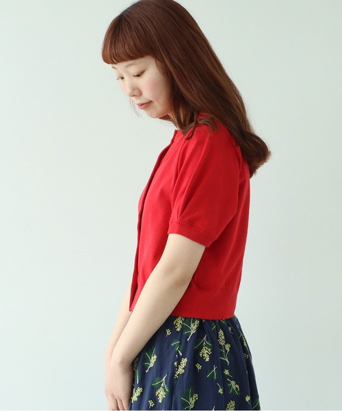 bulle de savon（ビュルデサボン）の「COOL POTTER 半袖カーディガン（カーディガン/ボレロ・レディース・レッド/ブラック/アイボリー・FREE）」の6枚目の写真