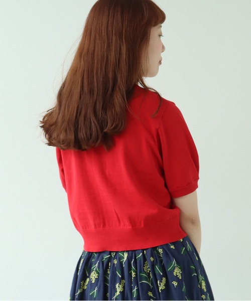 bulle de savon（ビュルデサボン）の「COOL POTTER 半袖カーディガン（カーディガン/ボレロ・レディース・レッド/ブラック/アイボリー・FREE）」の7枚目の写真