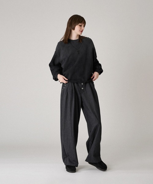 WISH FOR EVER（ウィッシュフォーエバー）の「RHINESTONE SHORT SWEAT /ラインストーンショートスウェット（スウェット・メンズ・ライトグレー/レッド/ブラック・LARGE/MEDIUM）」の18枚目の写真