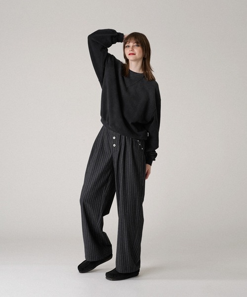 WISH FOR EVER（ウィッシュフォーエバー）の「RHINESTONE SHORT SWEAT /ラインストーンショートスウェット（スウェット・メンズ・ライトグレー/レッド/ブラック・LARGE/MEDIUM）」の20枚目の写真