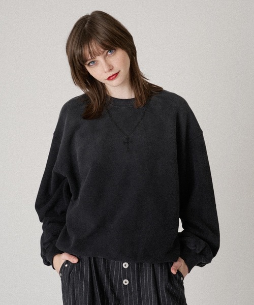 WISH FOR EVER（ウィッシュフォーエバー）の「RHINESTONE SHORT SWEAT /ラインストーンショートスウェット（スウェット・メンズ・ライトグレー/レッド/ブラック・LARGE/MEDIUM）」の11枚目の写真