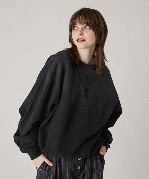 WISH FOR EVER（ウィッシュフォーエバー）の「RHINESTONE SHORT SWEAT /ラインストーンショートスウェット（スウェット・メンズ・ライトグレー/レッド/ブラック・LARGE/MEDIUM）」の13枚目の写真