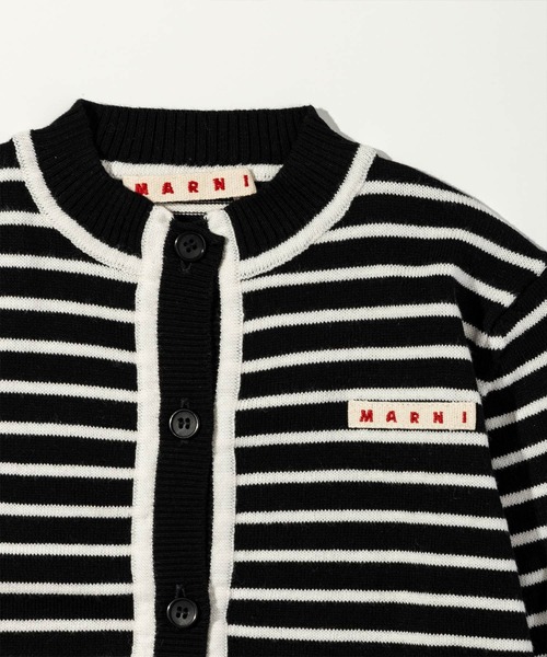 MARNI(マルニ)の「MARNI(マルニ)Kids & Junior ワンポイントブランドロゴボーダーカーディガン(カーディガン/ボレロ・キッズ・イエロー/ブラック・14Y/4Y/6Y/8Y/10Y)」の5枚目の写真