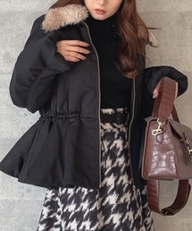 an another angelus | ファー衿付きペプラムブルゾン/ananotherangelus(ブルゾン)