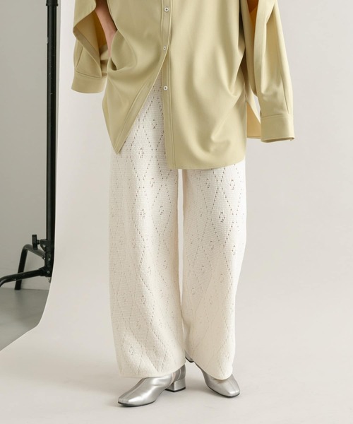 KBF(ケイビーエフ)の「モールヤーンニットパンツ(その他パンツ・レディース・アイボリー/オレンジ・ONE)」の3枚目の写真