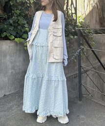 【8色展開】ティアードフリルワンピース