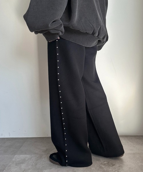 apres jour mignon(アプレジュールミニョン)の「サイドスタッズニットパンツ【ZOZOTOWN限定アイテム】(その他パンツ・レディース・杢グレー/チャコールグレー/ブラック・SMALL/MEDIUM/X-LARGE)」の16枚目の写真