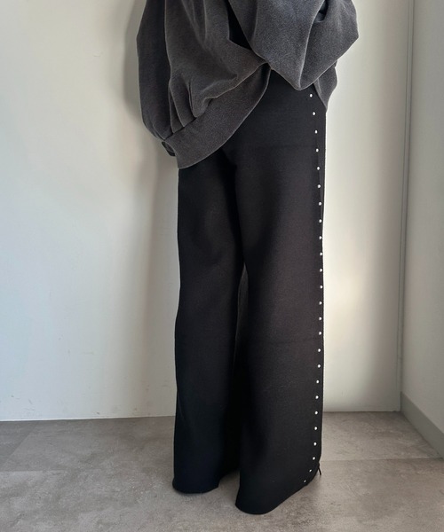 apres jour mignon(アプレジュールミニョン)の「サイドスタッズニットパンツ【ZOZOTOWN限定アイテム】(その他パンツ・レディース・杢グレー/チャコールグレー/ブラック・SMALL/MEDIUM/X-LARGE)」の17枚目の写真