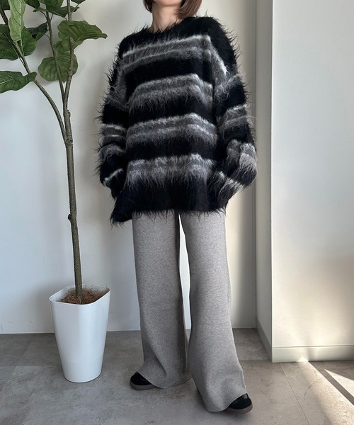 apres jour mignon(アプレジュールミニョン)の「サイドスタッズニットパンツ【ZOZOTOWN限定アイテム】(その他パンツ・レディース・杢グレー/チャコールグレー/ブラック・SMALL/MEDIUM/X-LARGE)」の9枚目の写真