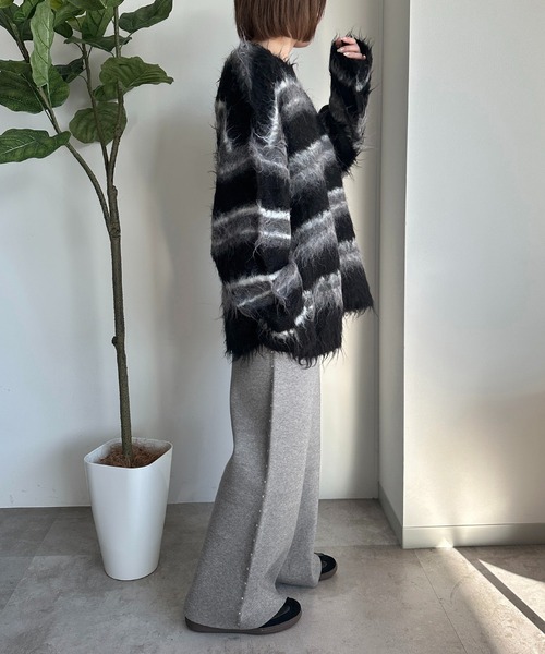 apres jour mignon(アプレジュールミニョン)の「サイドスタッズニットパンツ【ZOZOTOWN限定アイテム】(その他パンツ・レディース・杢グレー/チャコールグレー/ブラック・SMALL/MEDIUM/X-LARGE)」の13枚目の写真