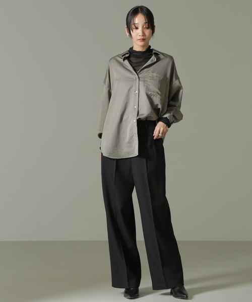 【セール】ウールライクタックワイドパンツ（その他パンツ）｜nano･universe（ナノユニバース）