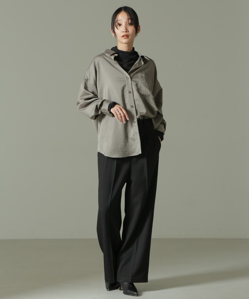 【セール】ウールライクタックワイドパンツ（その他パンツ）｜nano･universe（ナノユニバース）