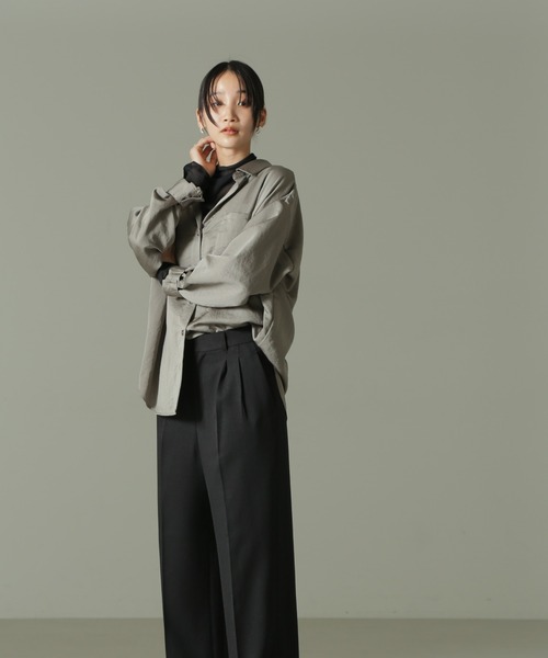 【セール】ウールライクタックワイドパンツ（その他パンツ）｜nano･universe（ナノユニバース）