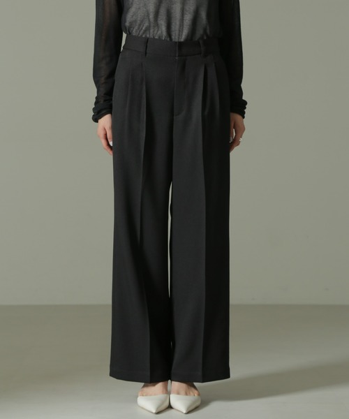 【セール】ウールライクタックワイドパンツ（その他パンツ）｜nano･universe（ナノユニバース）
