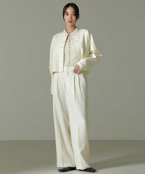 【セール】ウールライクタックワイドパンツ（その他パンツ）｜nano･universe（ナノユニバース）