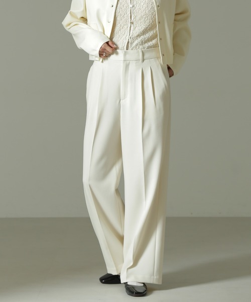 【セール】ウールライクタックワイドパンツ（その他パンツ）｜nano･universe（ナノユニバース）