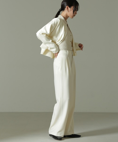 【セール】ウールライクタックワイドパンツ（その他パンツ）｜nano･universe（ナノユニバース）