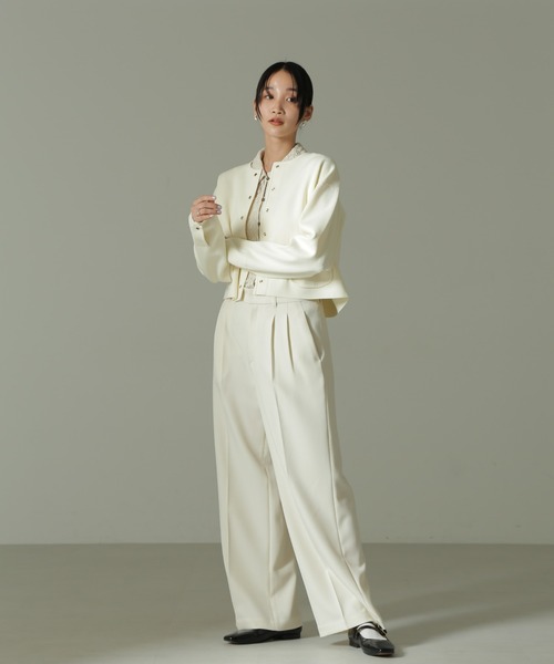 【セール】ウールライクタックワイドパンツ（その他パンツ）｜nano･universe（ナノユニバース）
