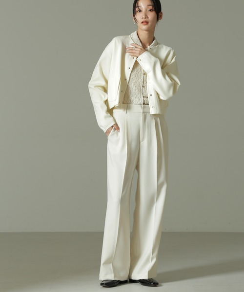 【セール】ウールライクタックワイドパンツ（その他パンツ）｜nano･universe（ナノユニバース）