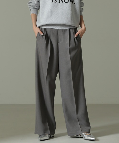 【セール】ウールライクタックワイドパンツ（その他パンツ）｜nano･universe（ナノユニバース）