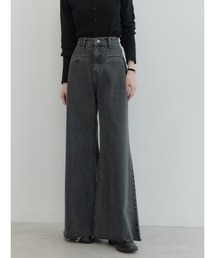 amel | ヘムフレアライトブラックデニム(デニムパンツ)