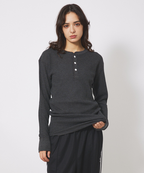 JEMORGAN(ジェーイーモーガン)の「【JEMORGAN/ジェーイーモーガン】ワッフル ヘンリーネック ロングスリーブ Tシャツ(Tシャツ/カットソー・メンズ・ホワイト/カーキ/ブラック/オフホワイト/グレー/ネイビー/チャコールグレー・XL/L/M)」の5枚目の写真