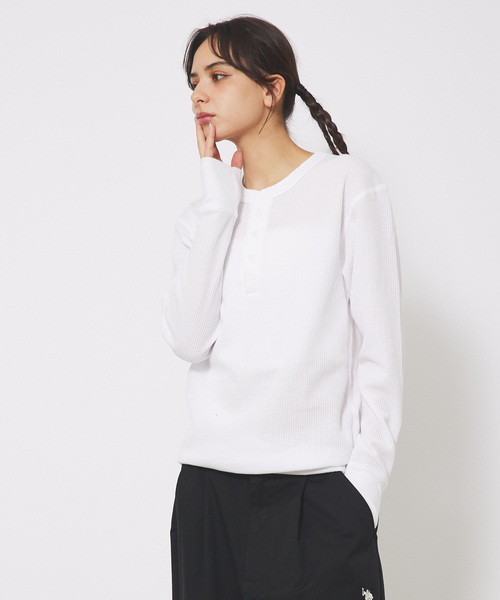 JEMORGAN(ジェーイーモーガン)の「【JEMORGAN/ジェーイーモーガン】ワッフル ヘンリーネック ロングスリーブ Tシャツ(Tシャツ/カットソー・メンズ・ホワイト/カーキ/ブラック/オフホワイト/グレー/ネイビー/チャコールグレー・XL/L/M)」の14枚目の写真