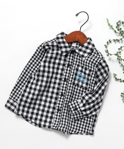 apres les cours（アプレレクール）の「【リンク】スタンダードシャツ（シャツ/ブラウス・キッズ・チェック/ストライプ・80/90/100/110/120/130）」の2枚目の写真