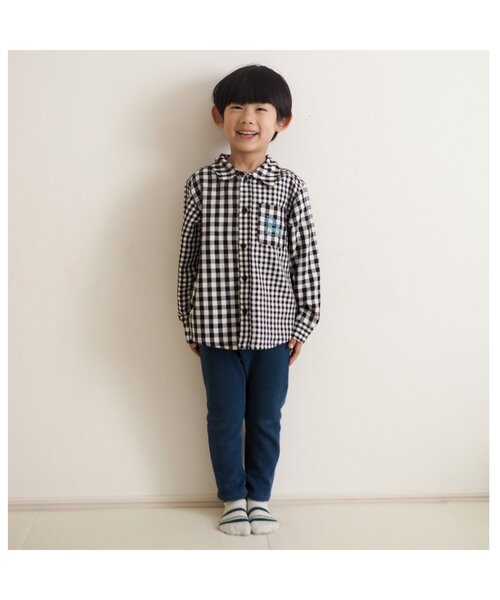 apres les cours（アプレレクール）の「【リンク】スタンダードシャツ（シャツ/ブラウス・キッズ・チェック/ストライプ・80/90/100/110/120/130）」の3枚目の写真