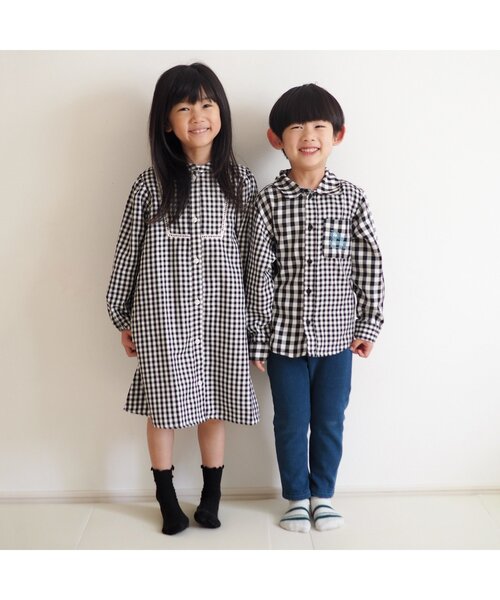 apres les cours（アプレレクール）の「【リンク】スタンダードシャツ（シャツ/ブラウス・キッズ・チェック/ストライプ・80/90/100/110/120/130）」の4枚目の写真