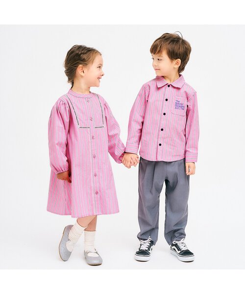 apres les cours（アプレレクール）の「【リンク】スタンダードシャツ（シャツ/ブラウス・キッズ・チェック/ストライプ・80/90/100/110/120/130）」の7枚目の写真