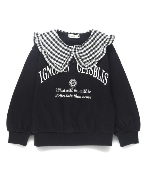 BRANSHES（ブランシェス）の「襟付き裏毛トレーナー（スウェット・キッズ・ピンク/ブラック/杢グレー・130/120/150/140/100/110/90/80）」の14枚目の写真
