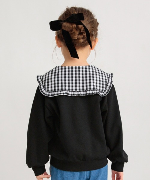 BRANSHES（ブランシェス）の「襟付き裏毛トレーナー（スウェット・キッズ・ピンク/ブラック/杢グレー・130/120/150/140/100/110/90/80）」の8枚目の写真
