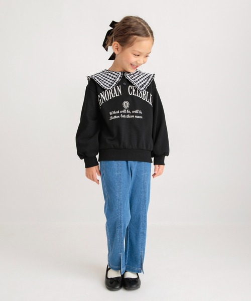 BRANSHES（ブランシェス）の「襟付き裏毛トレーナー（スウェット・キッズ・ピンク/ブラック/杢グレー・130/120/150/140/100/110/90/80）」の7枚目の写真